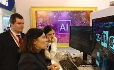 Searching for AI's Holy Grail: solutions that work. The Russian team, pictured here, tested 12 vendor solutions at ECR 2019 and plans to run a similar project at RSNA 2019.