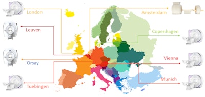 European PET/MR sites with extensive clinical experience participating in the HYBRID consensus effort. Figure courtesy of Thomas Beyer, PhD, MBA.