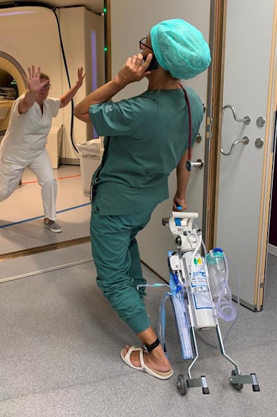 Tried and tested routines can prevent metal and ferromagnetic items from being brought into the examination room. Photos courtesy of Titti Owman.