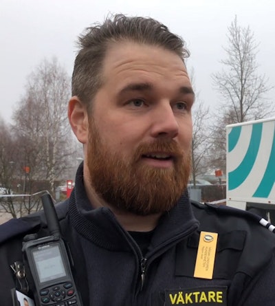 Security guard HƄkan Lindgren is likely to be a key witness in the police investigation into what happened at the Aleris mobile MRI scanner. Photo courtesy of SVT Nyheter.