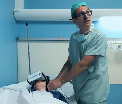 The system can be applied before any procedure that may involve pain and anxiety. Image courtesy of HypnoVR.