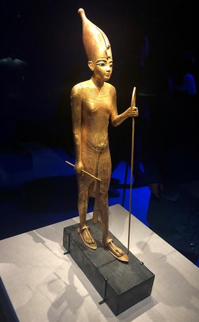 Wooden statue of the King in the White Crown. The king is making his way through the underworld (photography by Dr. Adrian Thomas).