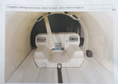 The inside of the scanner gantry in the mobile unit.