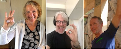 The other authors of the BMJ Open paper -- from left to right: Dr. Karin Isaksson Rø, PhD; Dr. Atle Fretheim, PhD; and Stein Nilsen, PhD -- react to the news that the team's trophy has arrived safely.