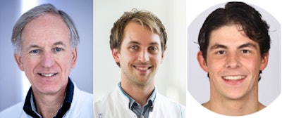 The Nijmegen team: from left to right are Prof. Jelle Barentsz, Dr. Maarten de Rooij, and Dr. Bas Israël.