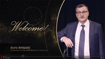 ESR President Prof. Boris Brkljačić delivers the opening address at ECR 2020.