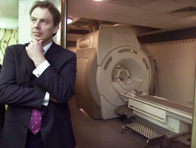 The radiology department at QEH made national headlines in May 2001, when former British Prime Minister Tony Blair paid a visit. Photo courtesy of Reuters/Alamy.