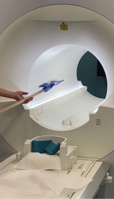 The MRI cleaning kit in use. Image courtesy of Dr. Catherine Mandel.