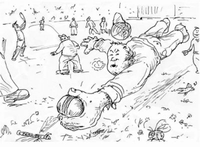 Certain catches are impossible because the ball comes so fast that you cannot react. 'The perfectly well-trained radiologist will occasionally metaphorically drop the ball,' says McCoubrie. 'Radiology isn't like catching a ball. It is more complex than a simple psychomotor task. There are four main things that can go wrong: Observer error, error in interpretation, failure to give guidance, and failure to communicate in a timely and appropriate manner. Failure of just one of these factors can result in error.'