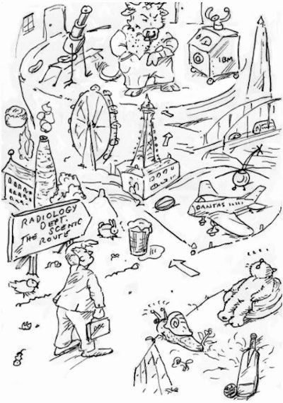Most radiology departments have grown over decades without any planning at all, sprawling around the hospital like a drunk octopus, according to McCoubrie. 'It wasn't deliberately done to confuse interlopers, just haphazard multiple phases of building. Consequently, once you stepped away from the waiting room, you discovered a veritable maze ... and plunged into the bowels of the radiology department, half expecting a minotaur at its heart.'