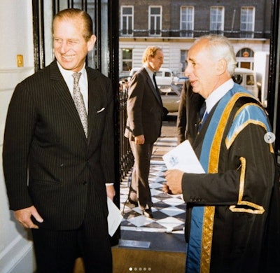 Prince Philip meets RCR President Dr. Robert E. Steiner at the 1979 opening of the college's new building. Image courtesy of the RCR.