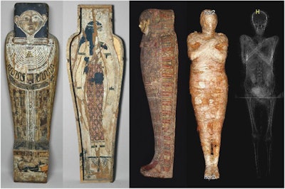 The coffin, cartonnage case, and mummy. All images courtesy of the Journal of Archaeological Science.
