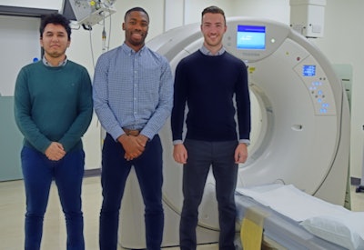The RadCast team. From the left: Drs. Muhammad Khan, Uzoma Nnajiuba, and Jamie Howie. RadCast is a series of podcasts developed by clinical radiology trainees on a mission to provide a grassroots perspective.