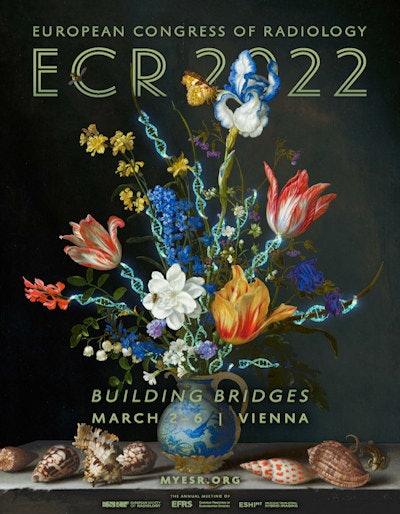 The ECR 2022 poster features the painting 'Flowers in a Wan-Li Vase, with Shells' by the Dutch painter Balthasar van der Ast. Image courtesy of ESR.