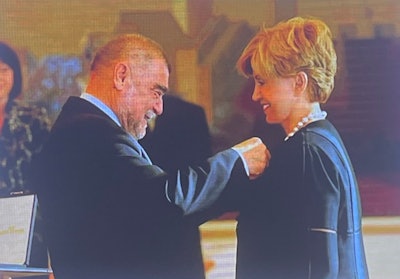 Hedvig Hricak is a very popular figure in Croatia, her country of birth. She has been awarded the Order of the Croatian Morning Star of Katarina Zrinska, and proudly showed this photo at Arab Health.