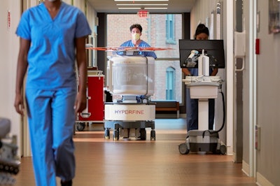 The mobility of the Hyperfine Swoop is a key benefit. Image courtesy of Hyperfine.