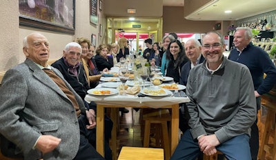 Pedrosa celebrates his landmark birthday with relatives during lunch.