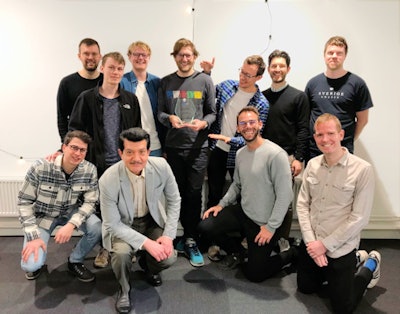 Unbridled joy: staff at Radiobotics show their pleasure.