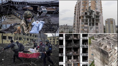Images of destruction in Ukraine. Images courtesy of Dr. Nataliia Nehria.