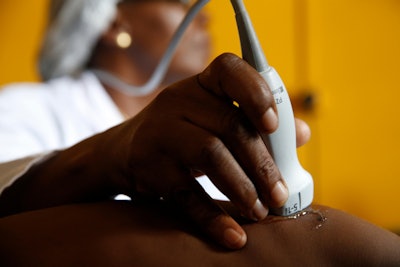 Ultrasound is proving an increasingly valuable tool that can expand access at health facilities in low-income countries. Photo taken at Brazzaville Hospital, Republic of the Congo. Courtesy of GODONG / BSIP and Alamy Stock Photo.