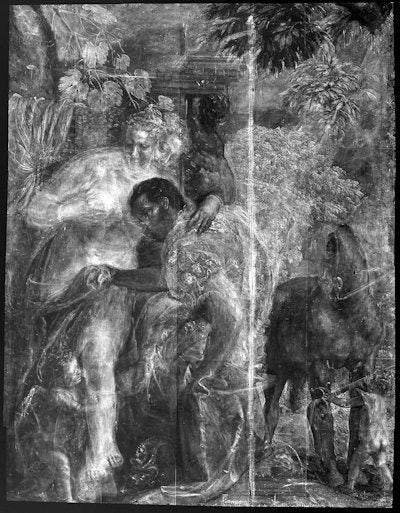 Radiograph of Mars and Venus United by Love by Paolo Veronese. Courtesy of The Met.