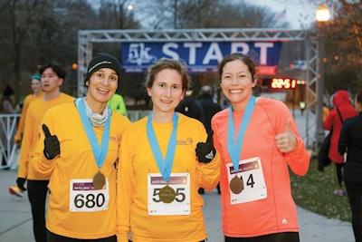 Top finishers in the women's division were (left to right) Graciela Garrido (silver), Guggenberger Konstanze (gold), and Emily Ambinder (bronze). Courtesy of RSNA Daily Bulletin.