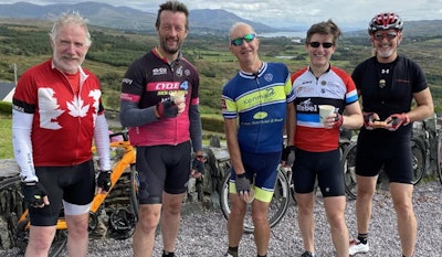 Brady enjoys nothing more than a weekend bike ride with a group of friends. This photo was taken in September 2021 at Beara Peninsula, near Cork, Ireland.