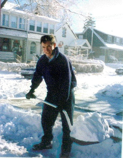 Shoveling snow was one of the many life skills Brady learned during his time in Canada in the 1990s.