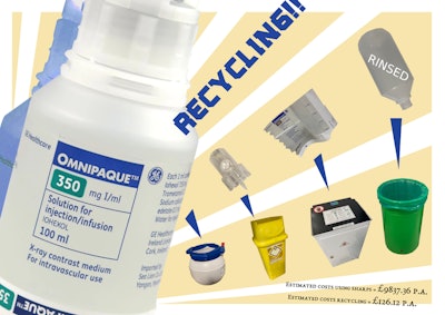 Posters about contrast recycling remind staff to be waste conscious. Artwork courtesy of Sam Taylor.