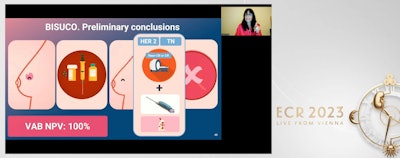 Dr. Sara Jiménez Arranz from University Hospital October 12 in Madrid presented preliminary findings from her team's study, the Biopsy and Surgery Correlation (BISUCO) trial, showing that vacuum-assisted biopsy guided by MRI is promising in deescalating breast cancer surgery.