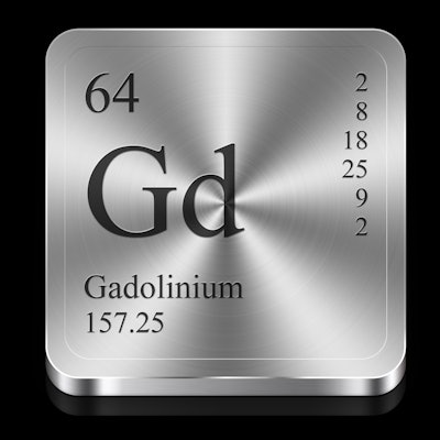 Contrast medium, a sample of the element Gadolinium in the