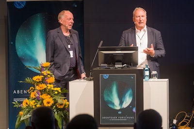 Double act: Profs. Debatin and Forsting in full flow at the opening session.