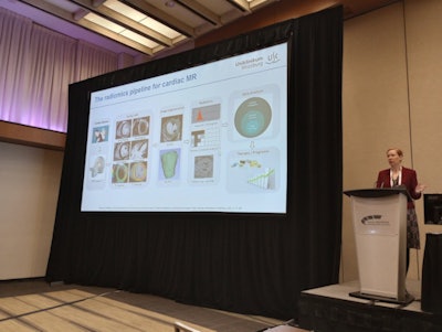 Bettina Baessler, MD, from University Hospital Würzburg in Germany gives a keynote presentation at the ISMRM annual meeting. She won the Most Effective Radiology Educator award in the 2022 EuroMinnies.