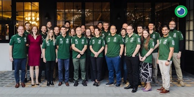 The project team gather for a launch event for NetZeroAICT.