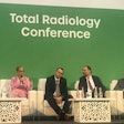 Dr. Kath Halliday and fellow panel members, including former ESR president Prof. Michael Fuchsjaeger from Graz in Austria, discuss the future challenges and opportunities in pediatric radiology.