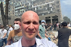 The search for survivors beneath the rubble was completed on Tuesday morning. All photos courtesy of Dr. Stanislav Rebenkov.