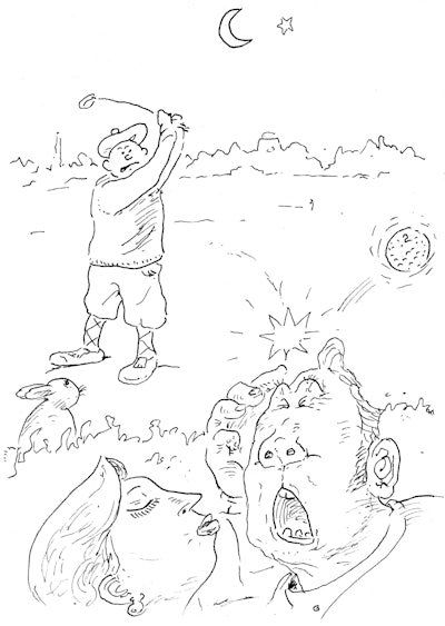 Rule #71 / Radiology Reporting Is Like Playing Golf in the Dark. In nocturnal golfing terms, all radiologists hear is occasional shattering glass or annoyed shouts. Your swing may be sound, but you have little idea of where the ball lands. Clinicopathological feedback is a radiological imperative. Without it, all confidence is misplaced. All figures courtesy of John Charlesworth, Paul McCoubrie, and Springer Nature Switzerland AG 2024.