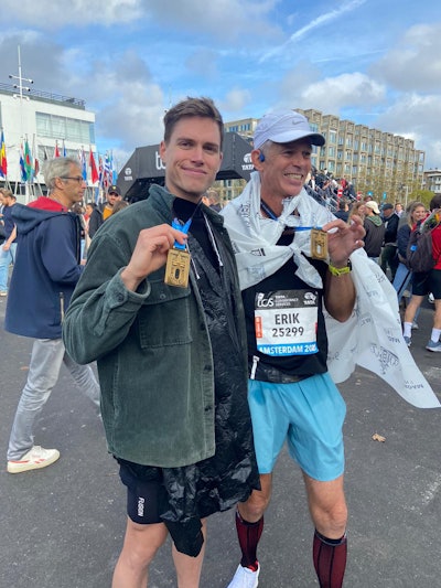 Job done! Erik clocked a highly respectable time of 3 hours 49 mins -- just 32 mins more than William's time. The duo also took part in the Rome marathon in March 2024.