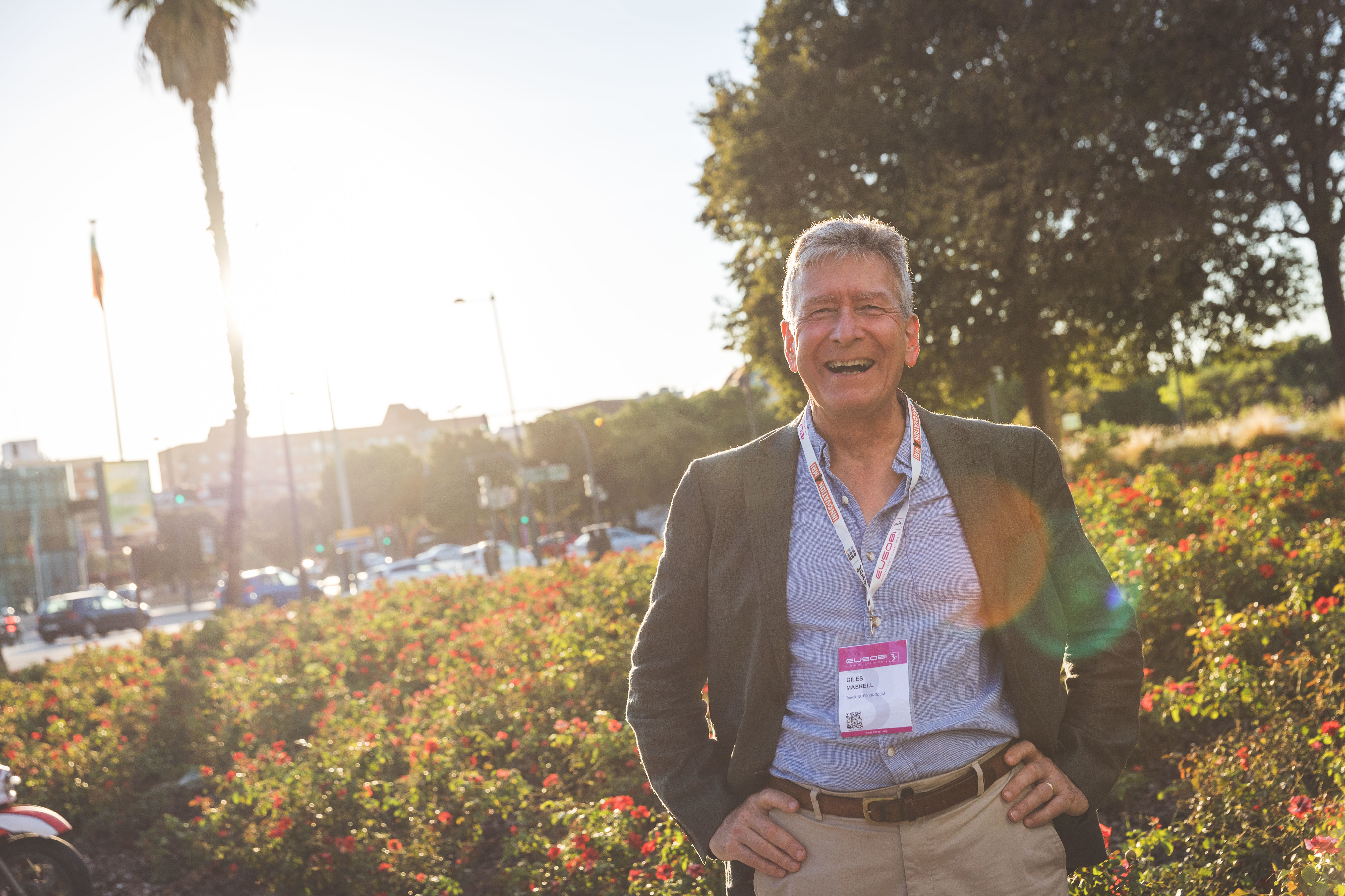 Dr. Giles Maskell enjoys a break at the European Society of Breast Imaging (EUSOBI) annual meeting in Valencia, Spain, in 2023. Photo courtesy of EUSOBI.