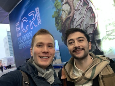 Johannes Wörsdörfer (left) and Fadi Matar gained firsthand experience in the world of radiology at ECR 2025. Courtesy of Johannes Wörsdörfer and DRG.
