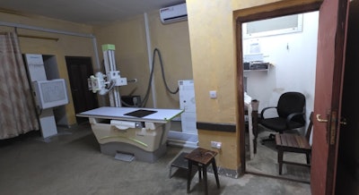 The setup in the x-ray department at St. Walburg's Hospital in 2019.