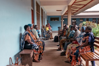 Patients in the hospital waiting area.