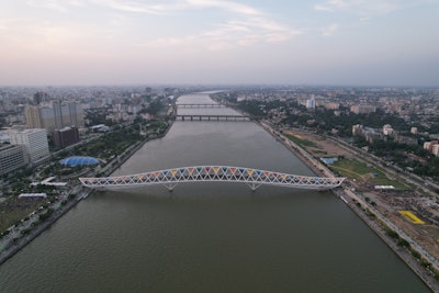 Ahmedabad is the largest city in the state of Gujarat, in western India. The Sabarmati River runs through the city.