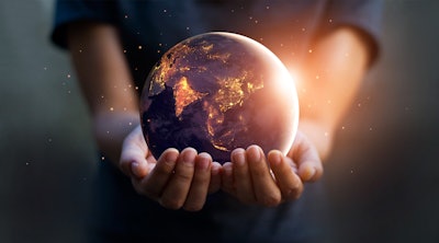 Earth Hands Globe World