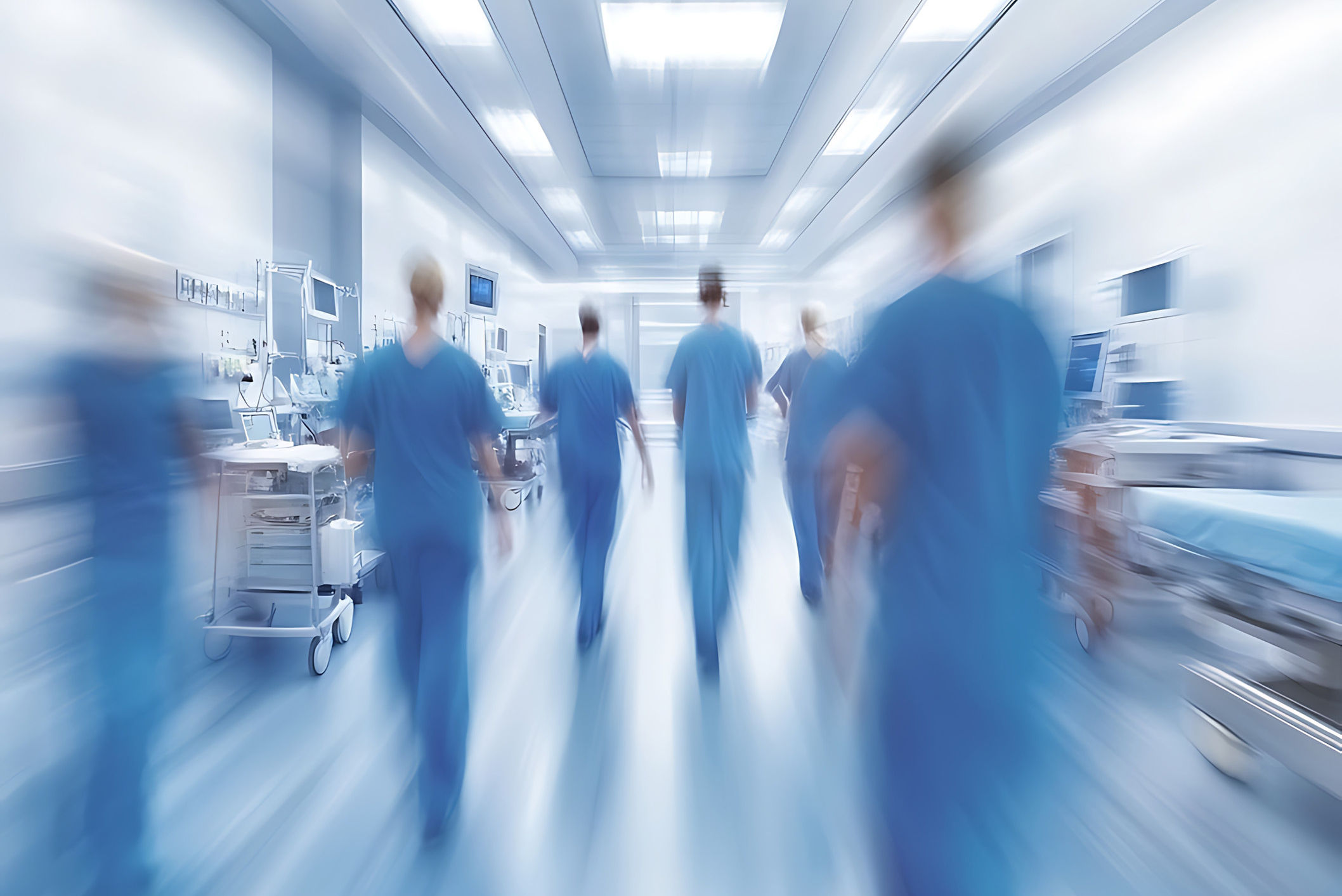 Medical Personnel Hospital Corridor Thumbnail