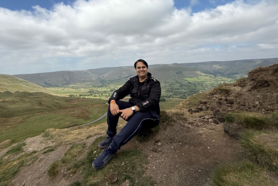 During his four years working in the U.K., Dr. Prateek Joshi developed a love of walking in the Peak District in central England and eating fish and chips. Photo courtesy of UHDB.