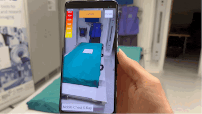 X-ray scatter app in use.