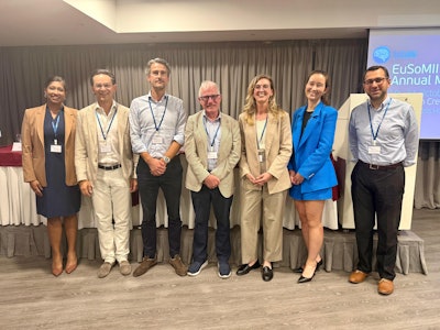 Prof. Adrian Brady (middle of photo) from Cork, Ireland, received honorary membership of EuSoMII at the annual congress in Crete.