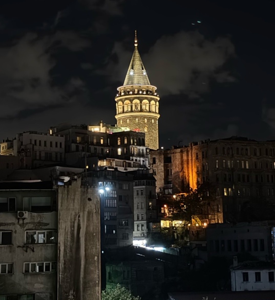 Galata Tower at night