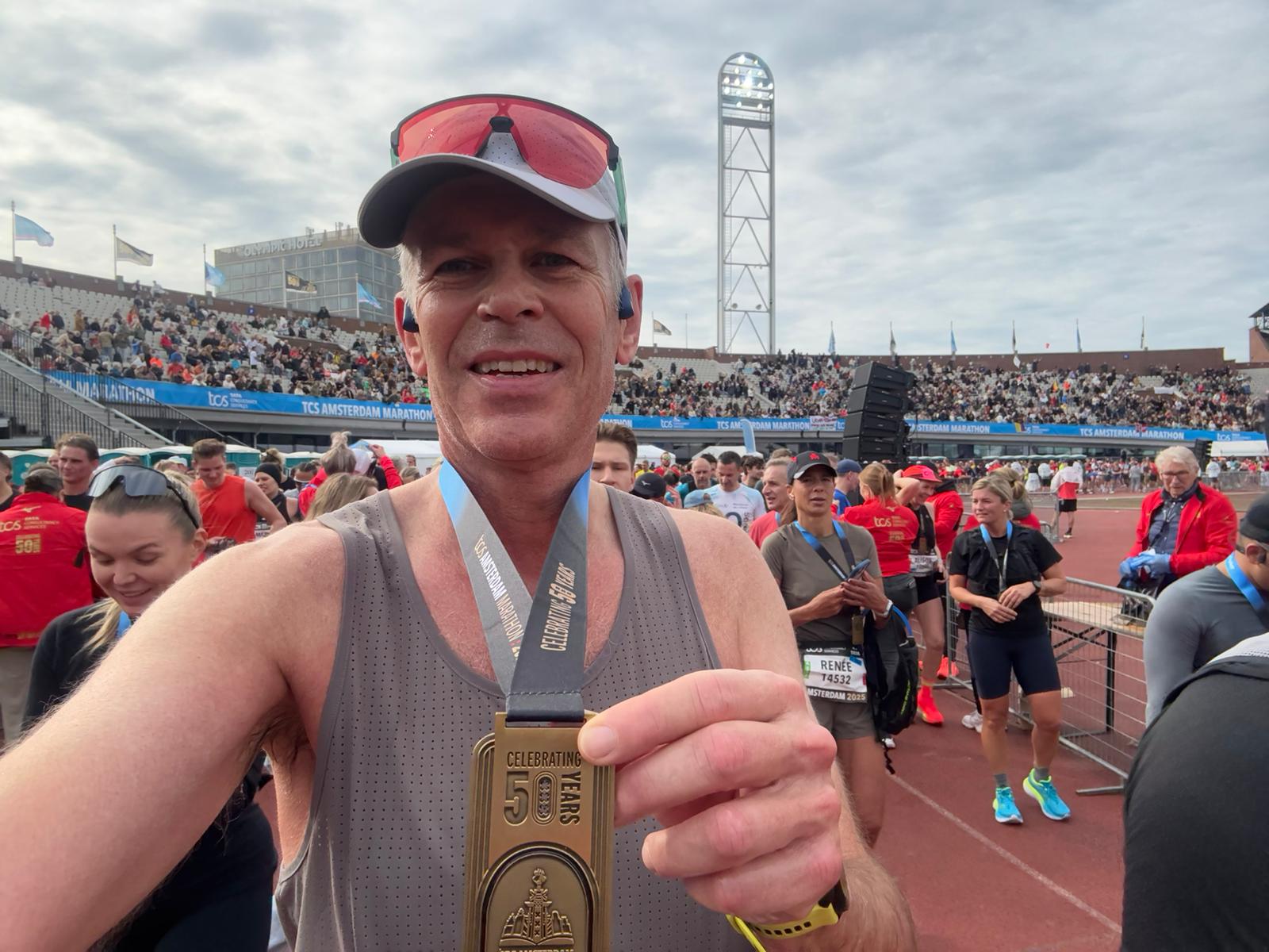 Erik Ranschaert at the Amsterdam marathon on 19 October 2025.